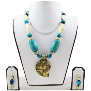 Designer Beads Antique Pendant Necklace & Earrings