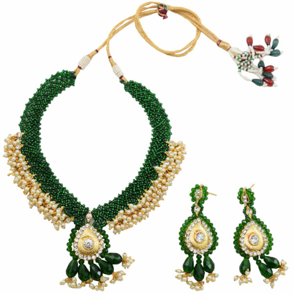 Green Jeko Moti Designer Handmade Necklace