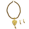 Brown Crystal Beads Gold Pendant Designer Necklace