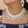 White Pearl Kundan Necklace Set-FV00545-1
